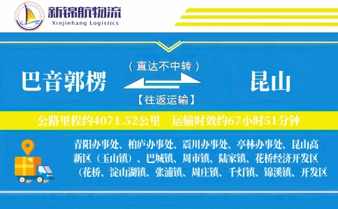 巴音郭楞到昆山物流公司