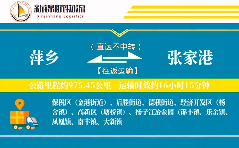 萍乡到张家港物流公司