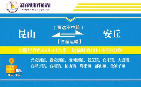 昆山到安丘物流公司-逆向货运专线「折扣优惠」