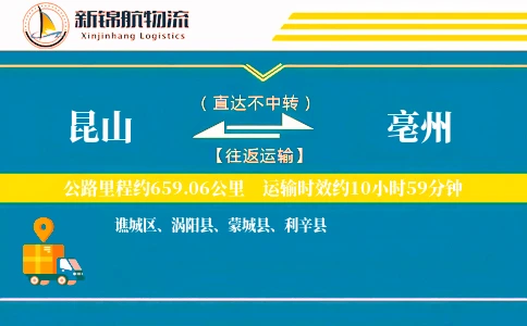 昆山到亳州物流公司-仓储货运专线「透明计费」