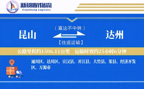 昆山到达州物流公司