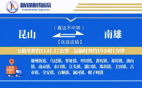昆山到南雄物流公司