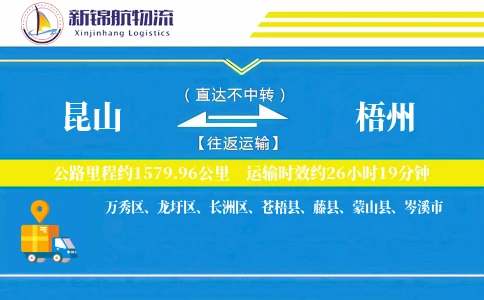 昆山到梧州物流公司