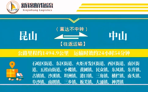 昆山到中山物流公司