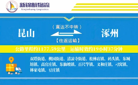 昆山到涿州物流公司
