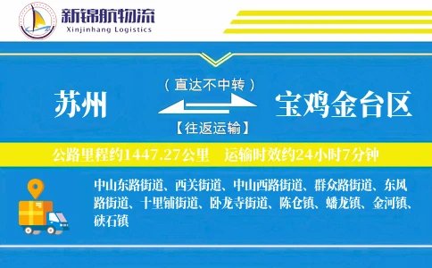 苏州到宝鸡金台区物流公司