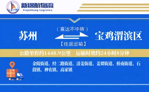 苏州到宝鸡渭滨区物流公司