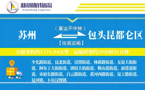 苏州到包头昆都仑区物流公司
