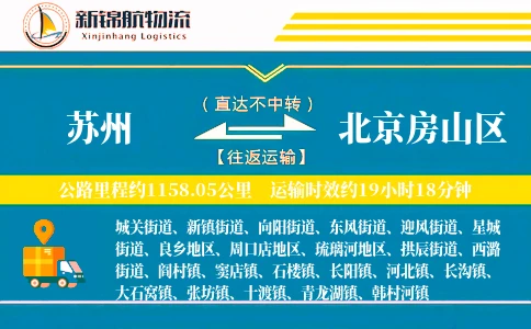 苏州到北京房山区物流公司