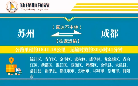 苏州到成都物流公司