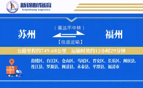 苏州到福州物流公司