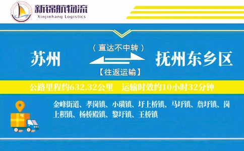 苏州到抚州东乡区物流公司