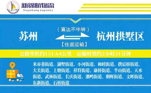 苏州到杭州拱墅区物流公司