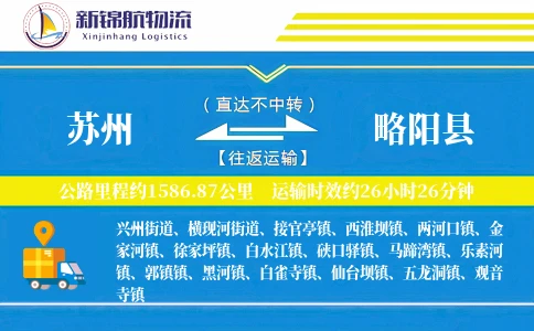 苏州到略阳县物流公司