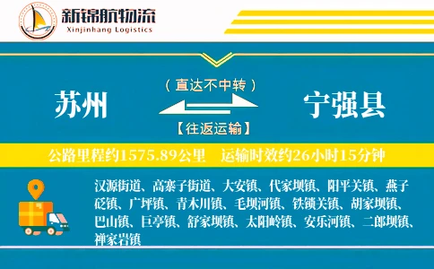 苏州到宁强县物流公司