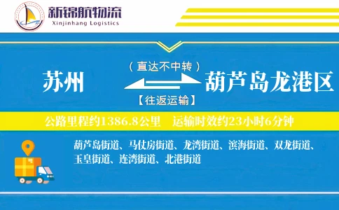 苏州到葫芦岛龙港区物流公司