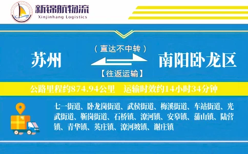 苏州到南阳卧龙区物流公司