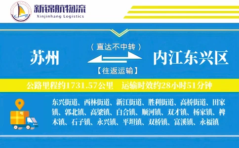 苏州到内江东兴区物流公司