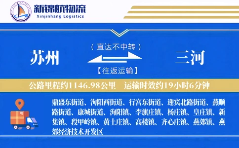 苏州到三河物流公司
