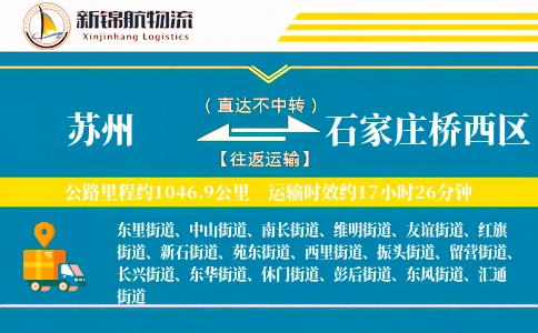 苏州到石家庄桥西区物流公司