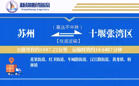 苏州到十堰张湾区物流公司