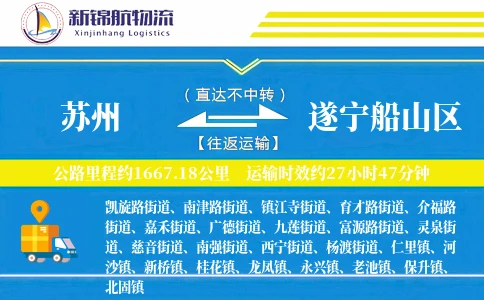 苏州到遂宁船山区物流公司