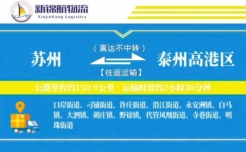 苏州到泰州高港区物流公司