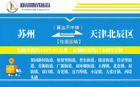 苏州到天津北辰区物流公司