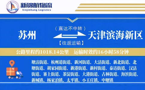 苏州到天津滨海新区物流公司