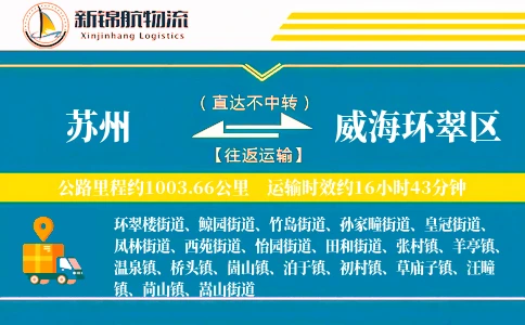 苏州到威海环翠区物流公司