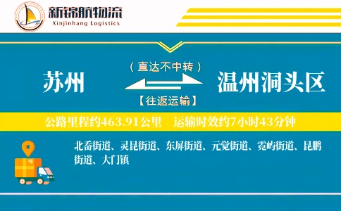 苏州到温州洞头区物流公司