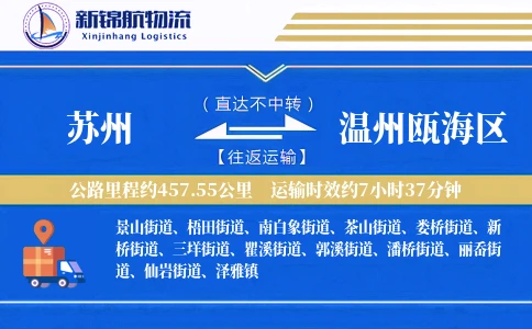 苏州到温州瓯海区物流公司