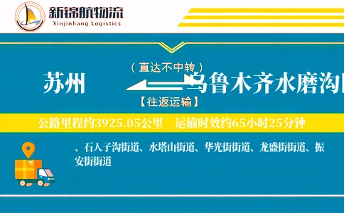苏州到乌鲁木齐水磨沟区物流公司