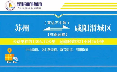 苏州到咸阳渭城区物流公司