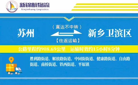 苏州到新乡卫滨区物流公司