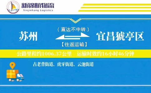 苏州到宜昌猇亭区物流公司