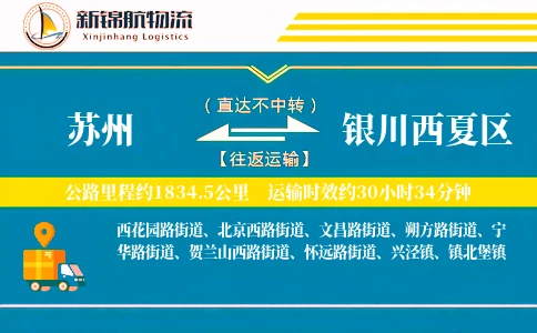 苏州到银川西夏区物流公司