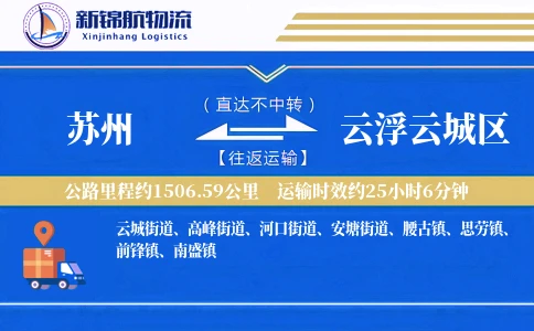 苏州到云浮云城区物流公司