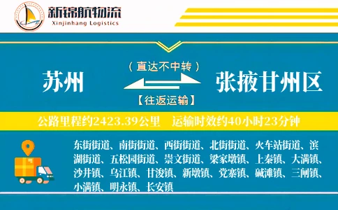 苏州到张掖甘州区物流公司