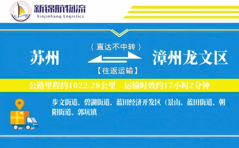 苏州到漳州龙文区物流公司
