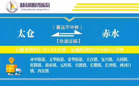 太仓到赤水物流公司
