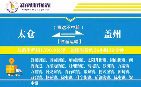 太仓到盖州物流公司