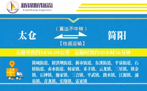 太仓到简阳物流公司