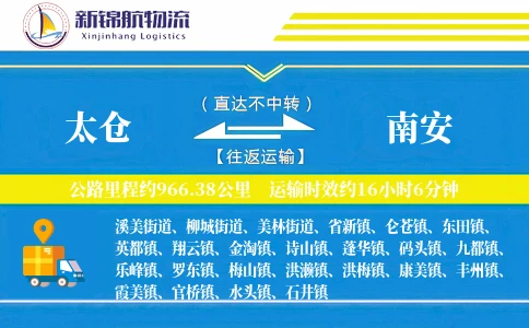 太仓到南安物流公司