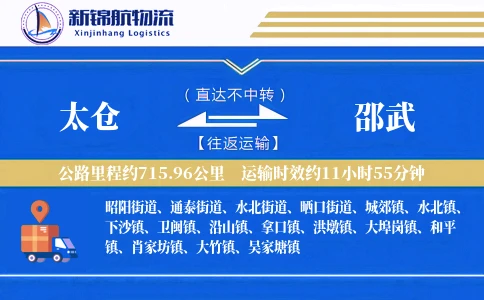 太仓到邵武物流公司