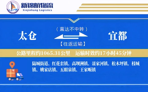 太仓到宜都物流公司