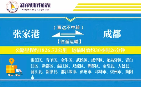 张家港到成都物流公司