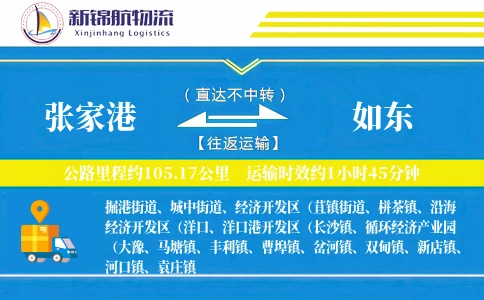 张家港到如东物流公司